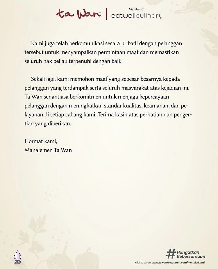 Klarifikasi Ta Wan Bali 3 (Instagram)