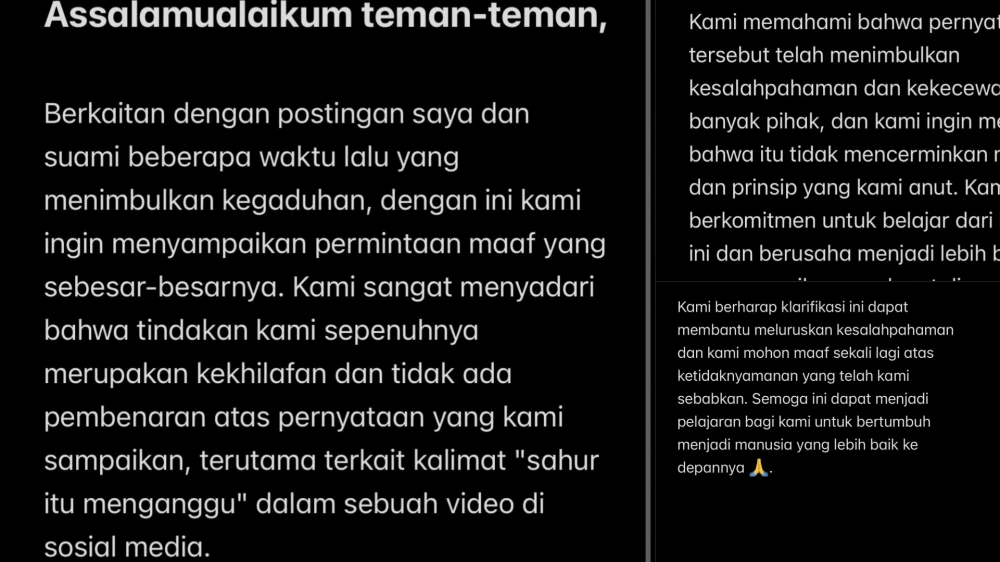 Klarifikasi Tiktoker Cut Rizky Yang Diunggah Di Akun Tiktoknya [Sumber: Tiktok]