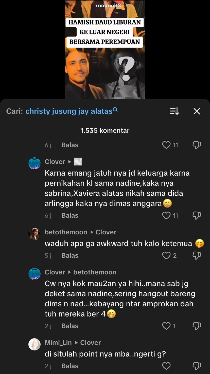 Komentar netizen soal hubungan Sabrina dengan Nadine [TikTok]