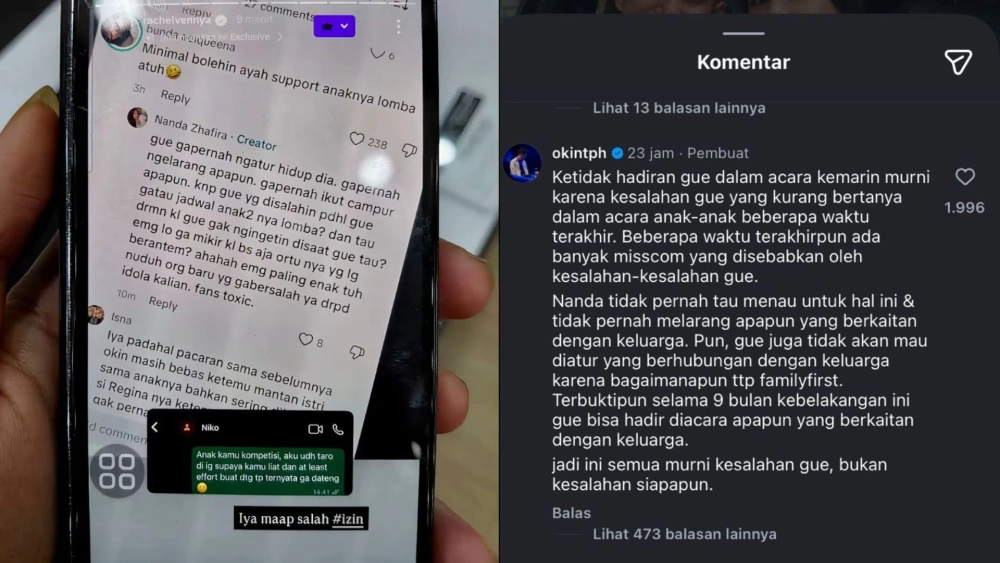 Komentar Nanda, kekasih Okin yang ramai di media sosial. [Instagram]