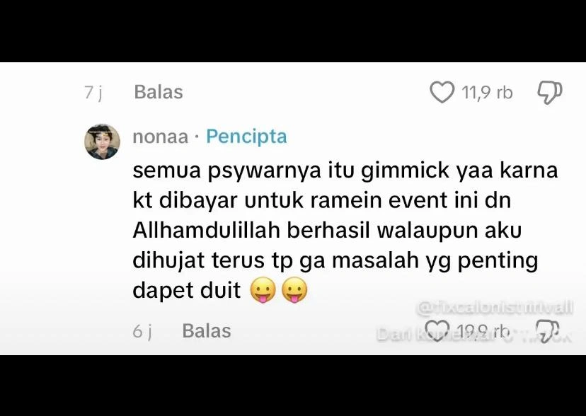 Komentar Winona Karamoy Tiktok