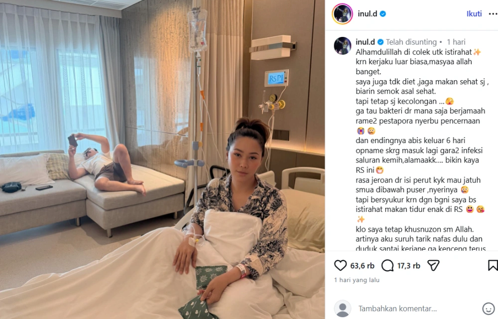 Kondisi Terbaru Inul Daratista Usai Dirawat Di Rumah Sakit [sumber: Instagram Inul D]