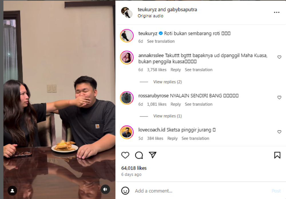 Teuku Ryzki Kena Kritik Bikin Konten Tepi Jurang Eh Malah Dibalas Kocak