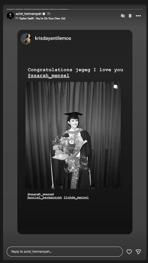 Krisdayanti Bangga Pada Sarah Menzel Yang Baru Saja Wisuda Cc Instagram