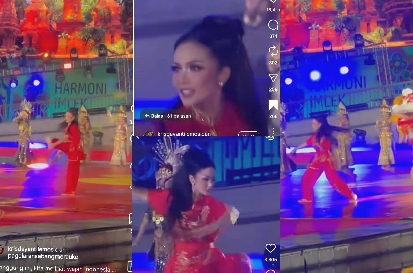 Krisdayanti Wushu Di Pagelaran Sabang Merauke [sumber: Instagram Krisdayantilemos]