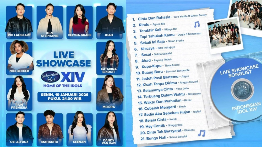 Lagu yang akan dibawakan finalis Indonesian Idol Season 14 di babak Live Showcase. [Instagram]