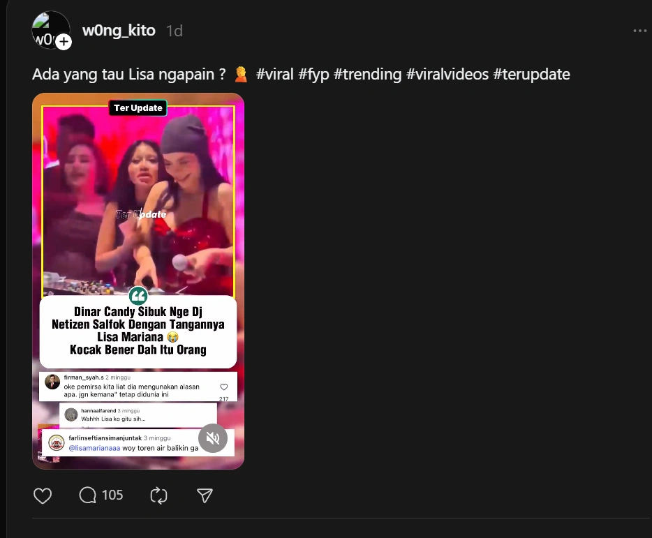 Lisa Mariana Ambil Uang Saweran Dj Candy Cc Threads