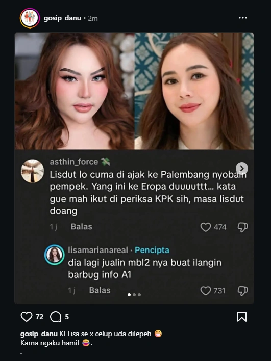 Lisa Mariana Sebut Aura Kasih Hilangkan Barang Bukti [Sumber: Instagram]