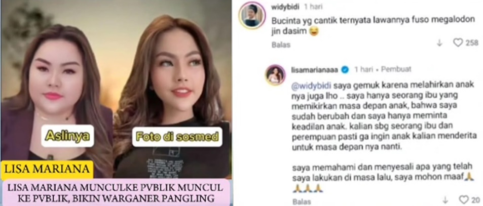 Lisa Mariana Balas Komentar Jahat Netizen Soal Fisiknya [Instagram via TikTok]