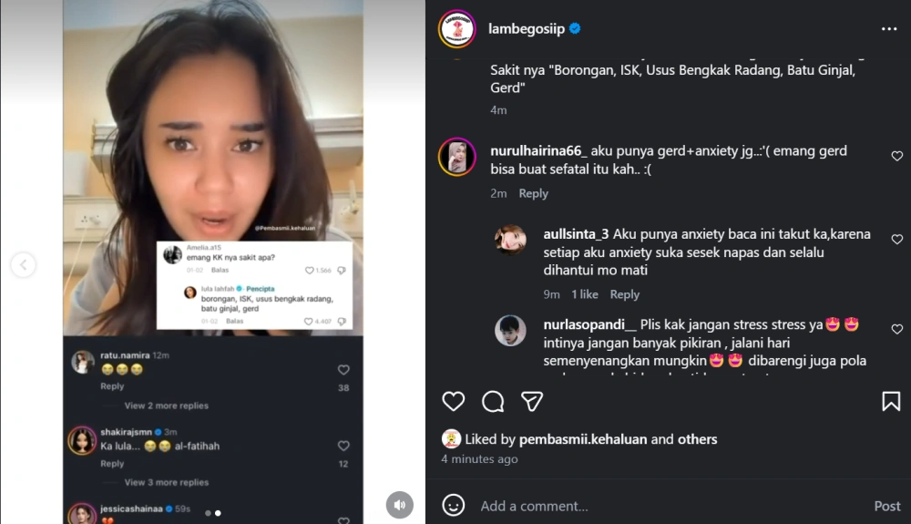 Lula Lahfah Ungkap Kondisi Kesehatannya [Sumber: Instagram]