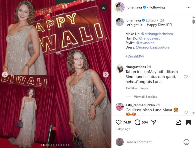 Luna Maya Di Acara Diwali Instagram Lunamaya