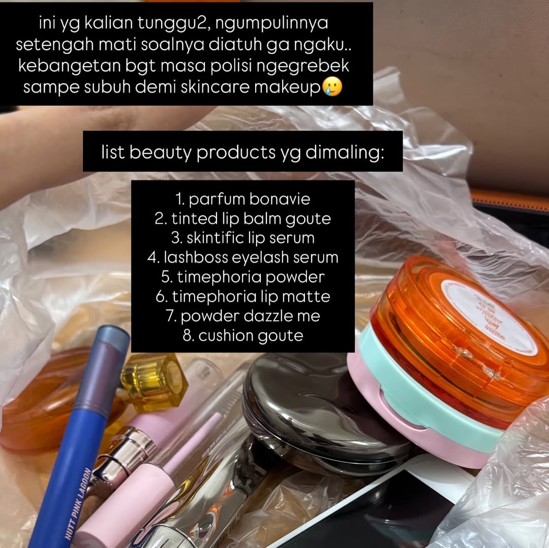 Makeup Dan Skincare Yang Dicuri Dari Rumah Selebgram Surabaya (Instagram)