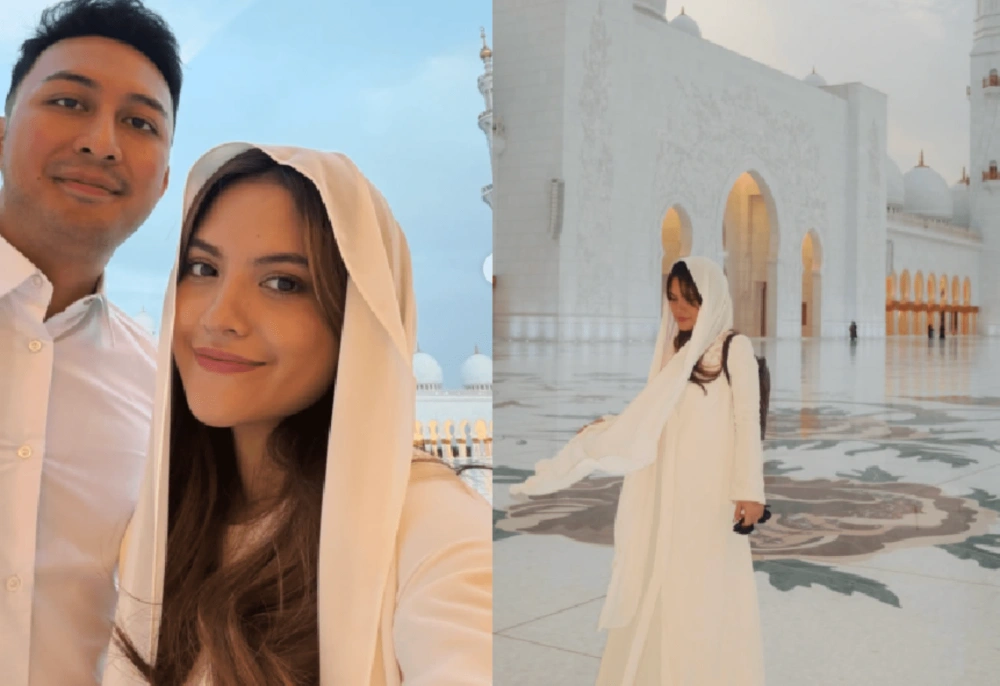 Marsha Aruan di Masjid Sheikh Zayed. [Instagram]