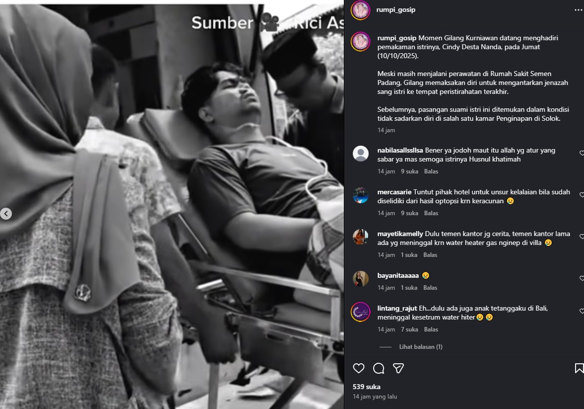Gilang paksakan diri datang ke pemakaman Cindy