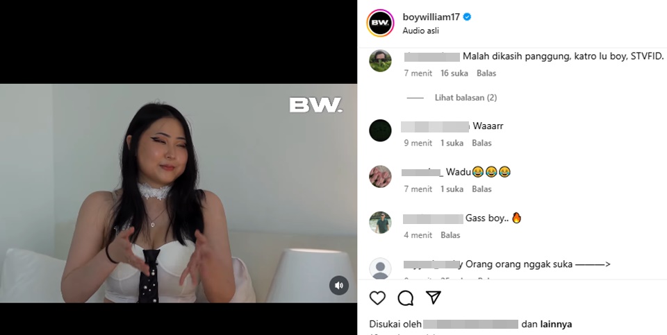 Boy William Spill Konten Bareng Msbreewc [Instagram]