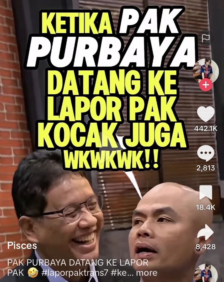 Menkeu Purbaya Tampil Di Lapor Pak Trans7 (Tiktok)