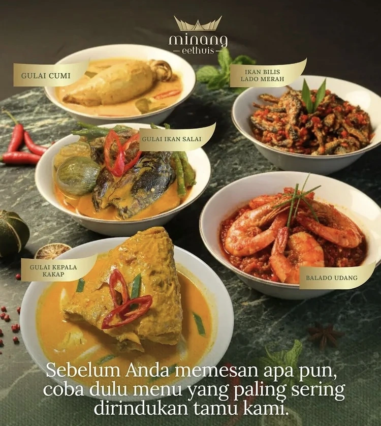 Menu Masakan Padang Di Minang Eethuis [Instagram]