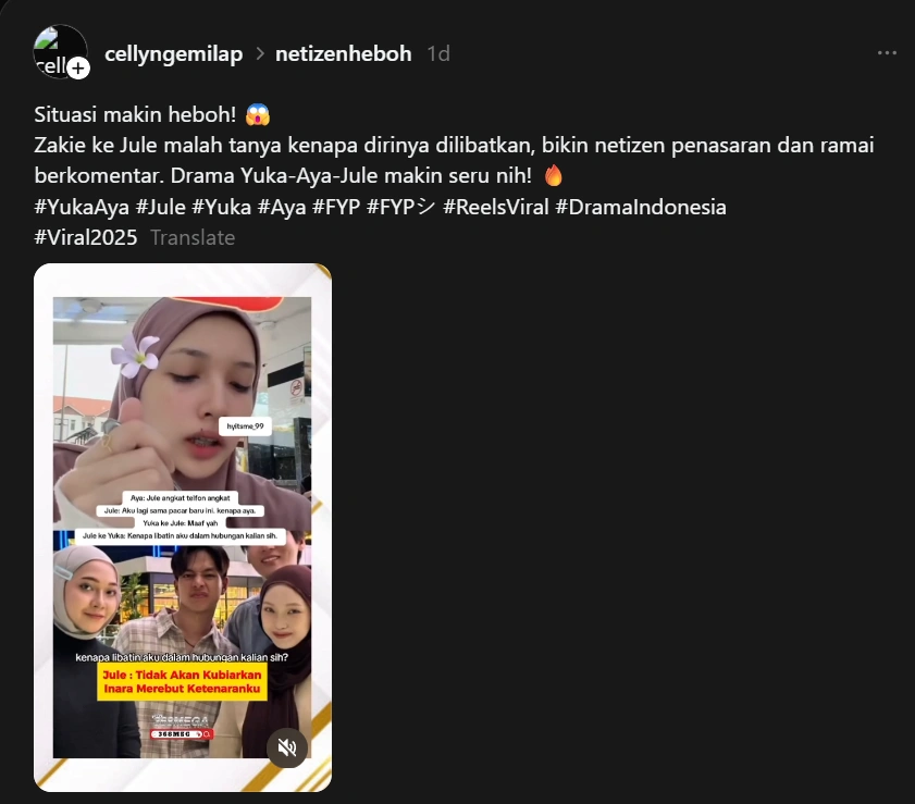 Mira Soal Aya Balqis Konfirmasi Ke Jule [Sumber: Instagram]