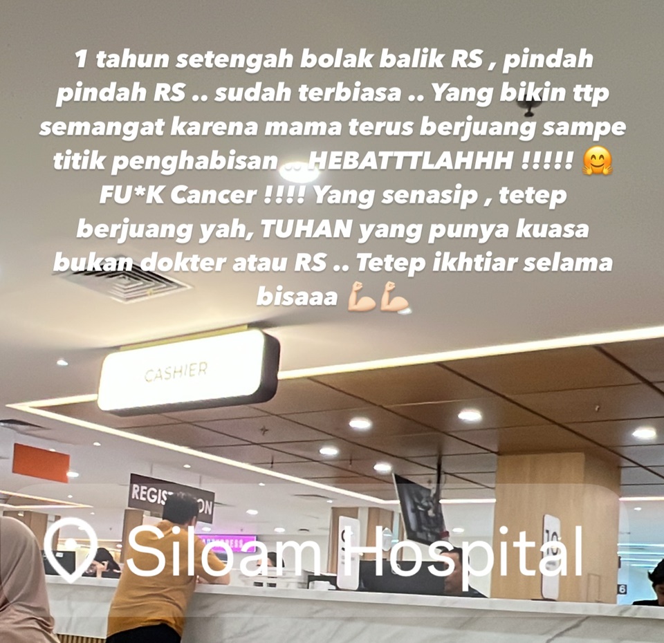 Mita The Virgin Setia Dampingi Sang Ibu Jalani Pengobatan Kanker [Instagram]