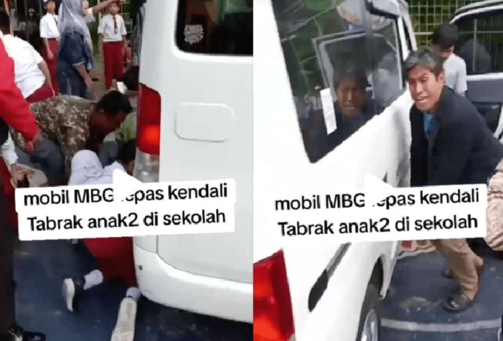 Mobil MBG Tabrak Siswa SDN 01 Pagi Kalibaru Cilincing Jakarta Utara. [TikTok]