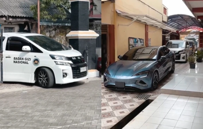 Mobil Mewah Untuk Distribusi Mbg [Sumber: Tiktok]