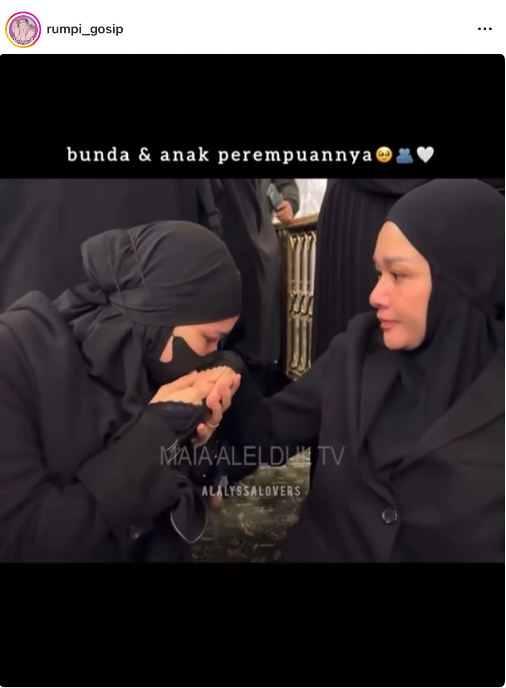 Momen Alyssa Daguise Mencium Tangan Mertuanya Maia Estianty [Sumber: Instagram Rumpi Gosip]