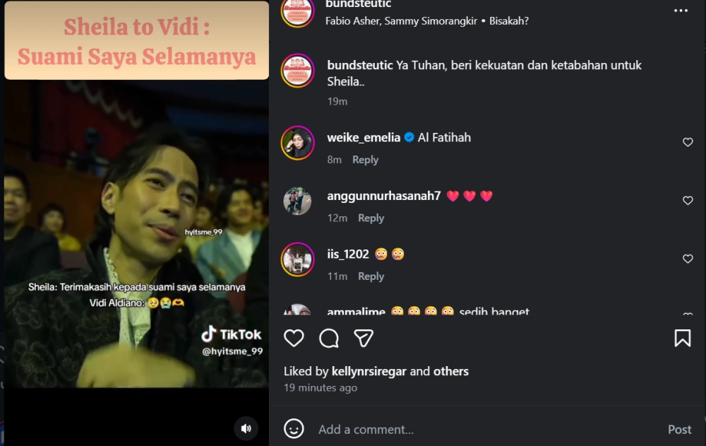 Momen Sheila Dara Ungkap Cintanya Pada Vidi Aldiano Kembali Viral [Sumber: Instagram]