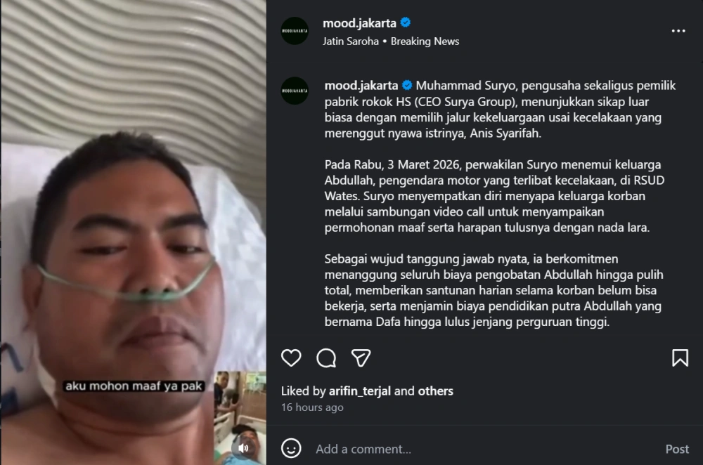 Muhammad Suryo Bos Rokok Hs Dan Abdullah Saling Meminta Maaf [Sumber: Instagram]