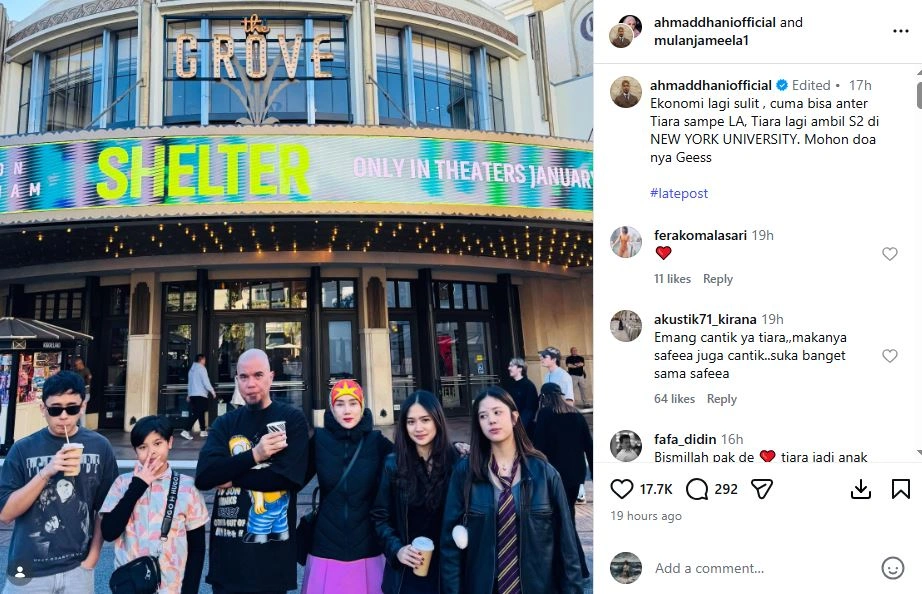 Mulan Jameela Antar Anak Kuliah Ke Luar Negeri [sumber: Instagram Mulanjameela1]