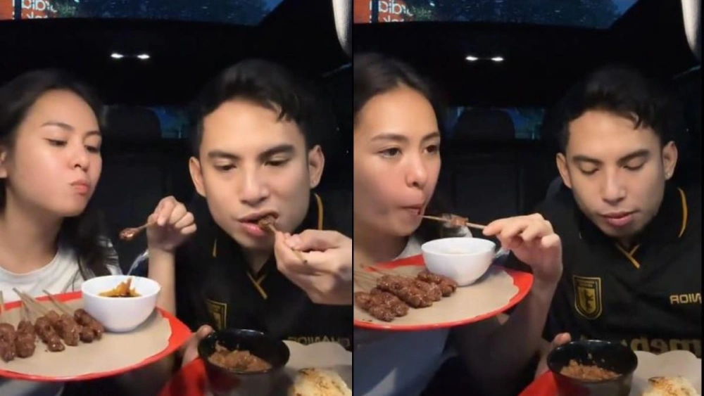 Nanda Zhafira Pacar Okin Sebut Sate Harga Rp 5 Ribu Mahal [sumber: Tiktok Cloudnine Bloomy]