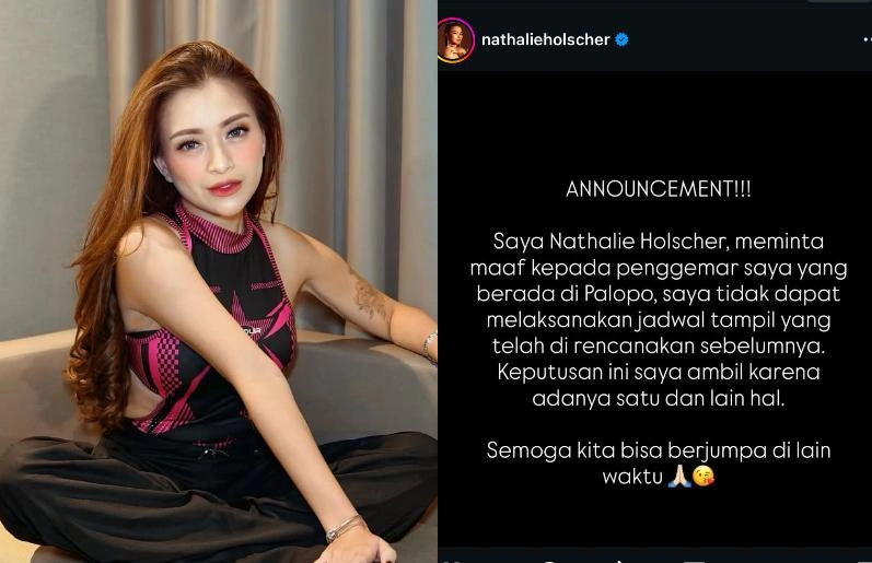 Nathalie Holscher Batal Tampil Di Palopo Instagram