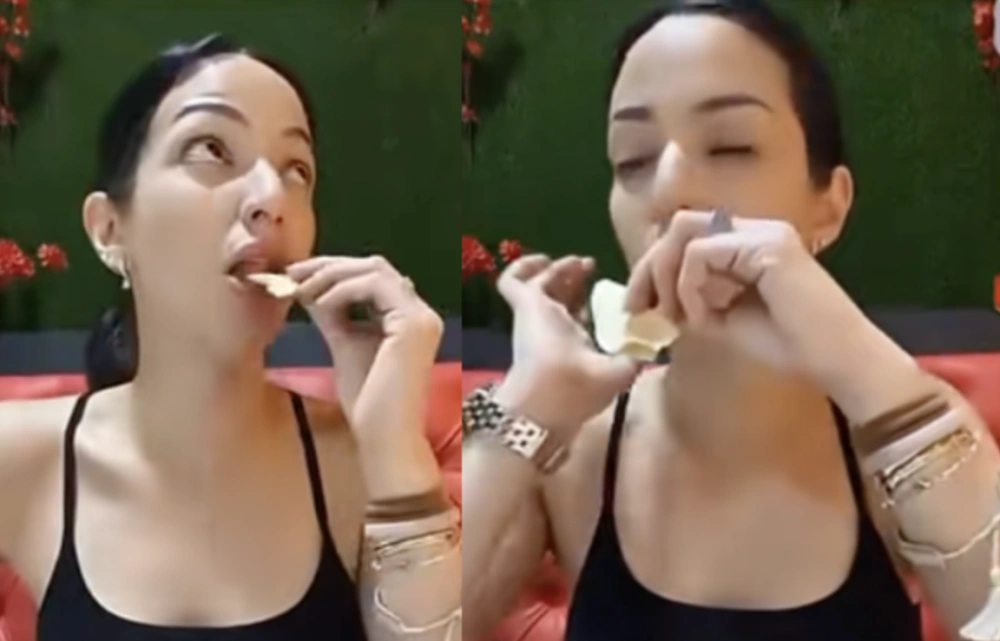 Nia Ramadhani terlihat gelisah dan tak bisa diam saat makan Nasi Kandar. [Instagram]