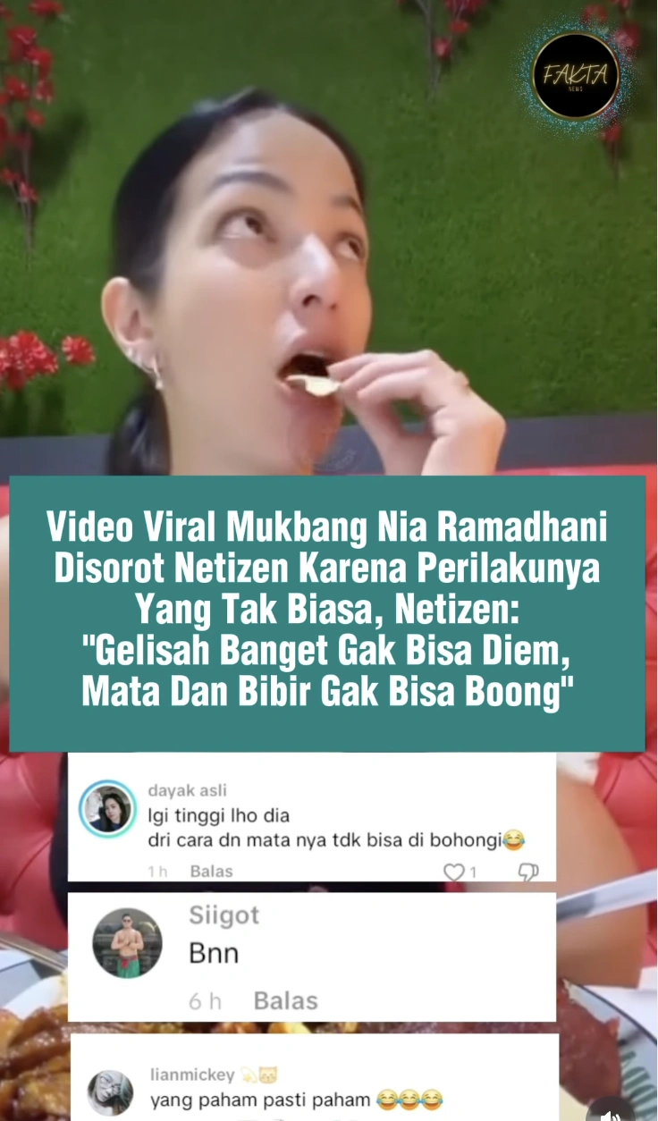 Nia Ramadhani terlihat gelisah dan tak bisa diam saat makan Nasi Kandar. [Instagram]