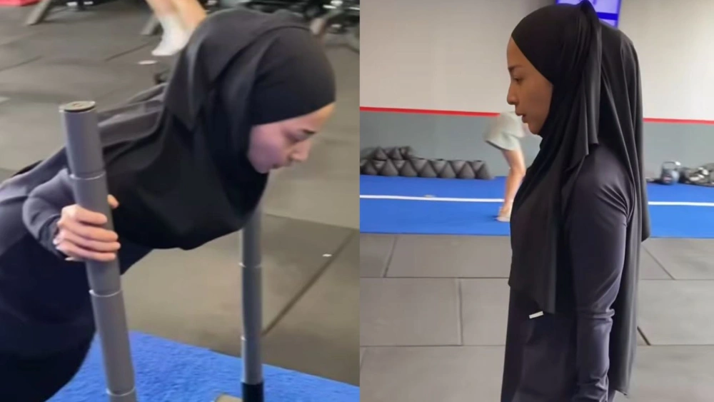 Momen Nikita Willy sedang berolahraga mengenakan hijab. [Instagram]