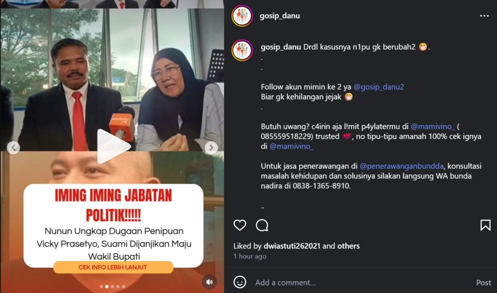 Nunun Ungkap Motif Penipuan Vicky Prasetyo [Sumber: Instagram]