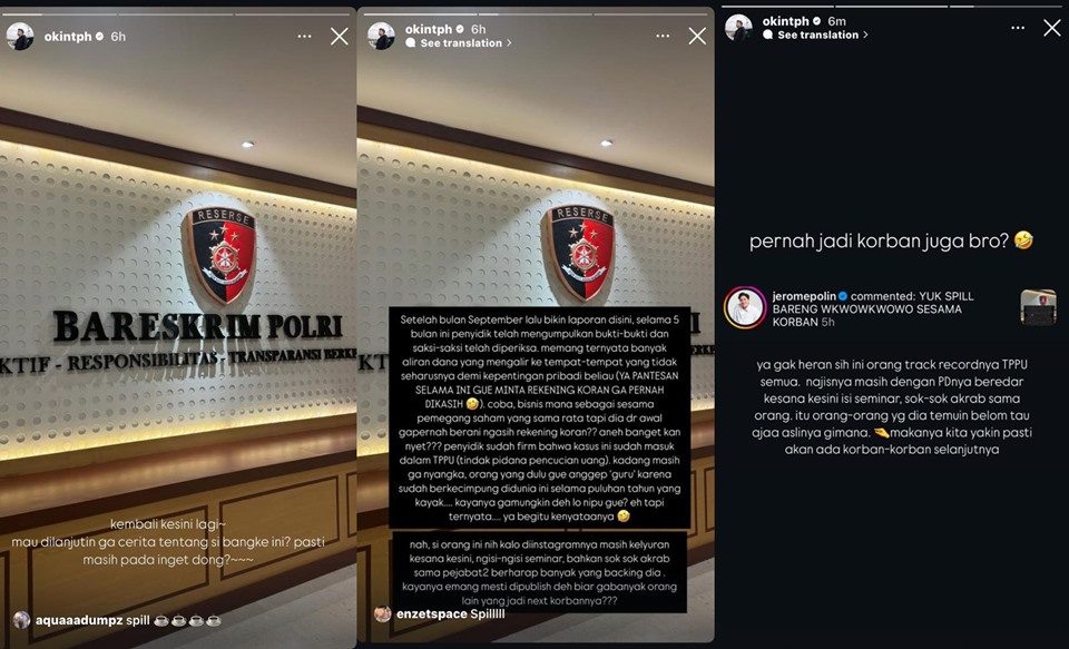 Okin eks Rachel Vennya Laporkan Penipuan, Jerome Polin Juga Jadi Korban