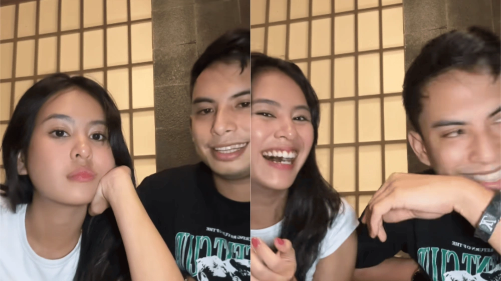 Okin Terlihat Sedang Bercanda Dengan Kekasihnya [Sumber: Tiktok]