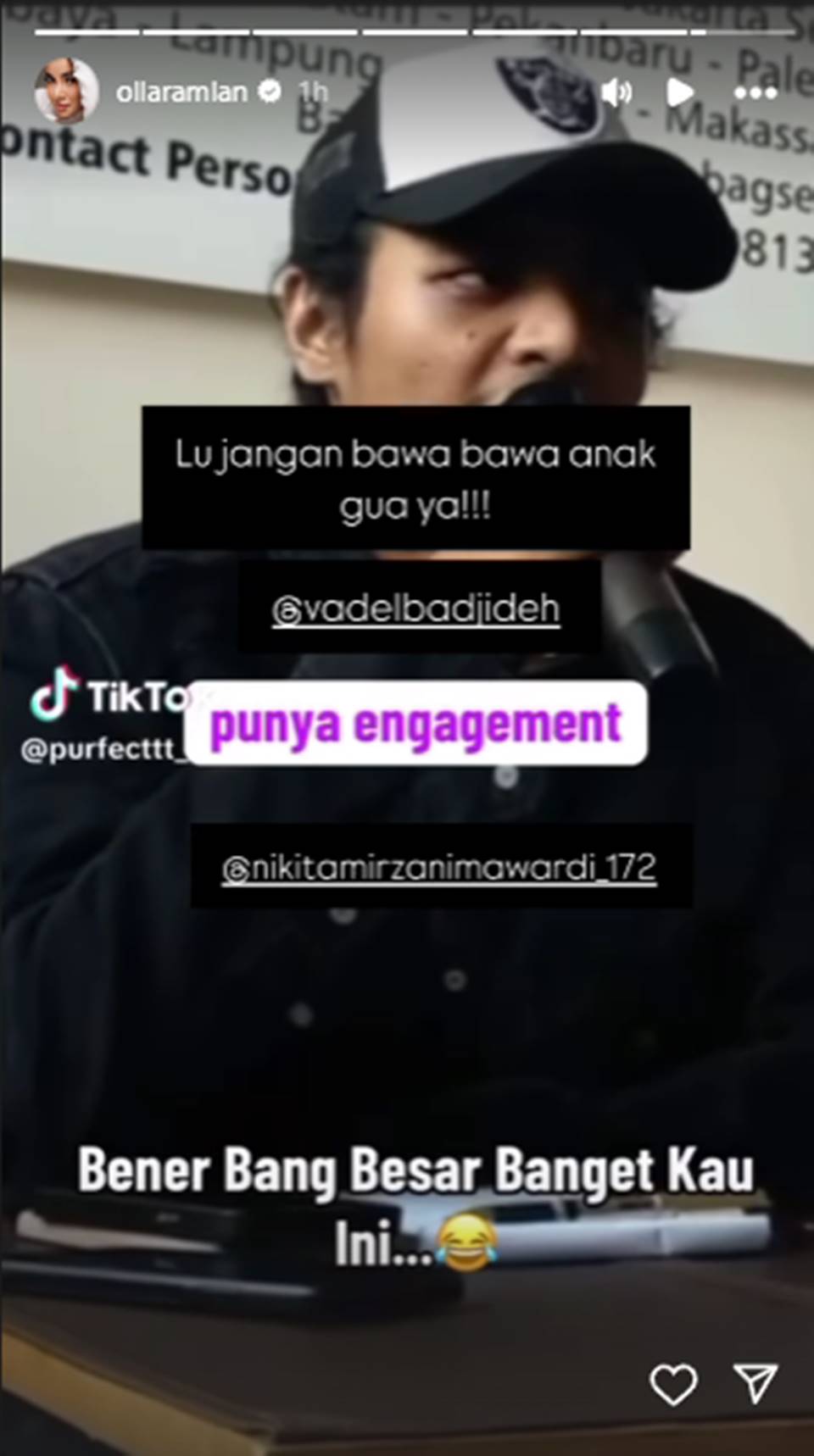 Olla Ramlan Ingatkan Vadel Badjideh Buat Gak Bawa-Bawa Sean Ketika Bahas Lolly