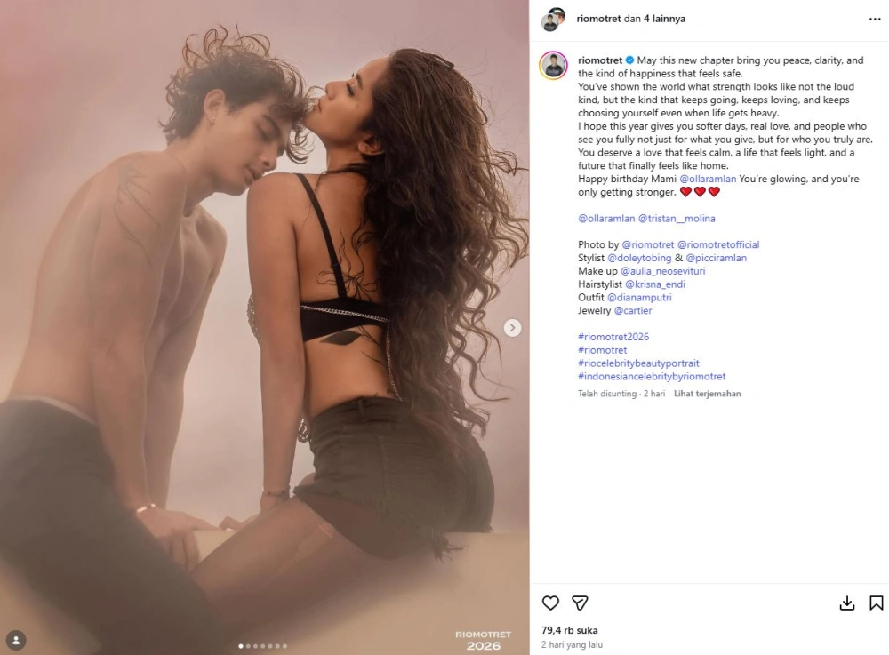 Olla Ramlan Jalani Pemotretan Sensual Dengan Tristan Molina [sumber: Instagram Ollaramlan]