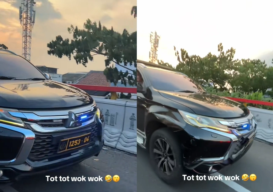 Pajero berpelat polisi pengguna tot tot wuk wuk