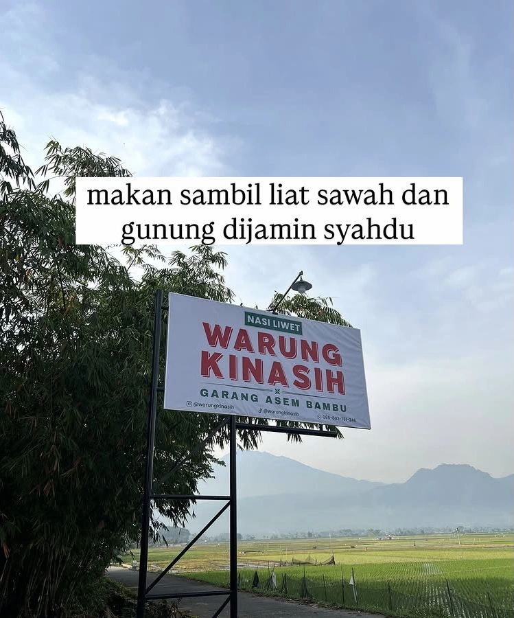 Pemandangan Sawah Gunung Depan Warung Kinasih (Instagram)