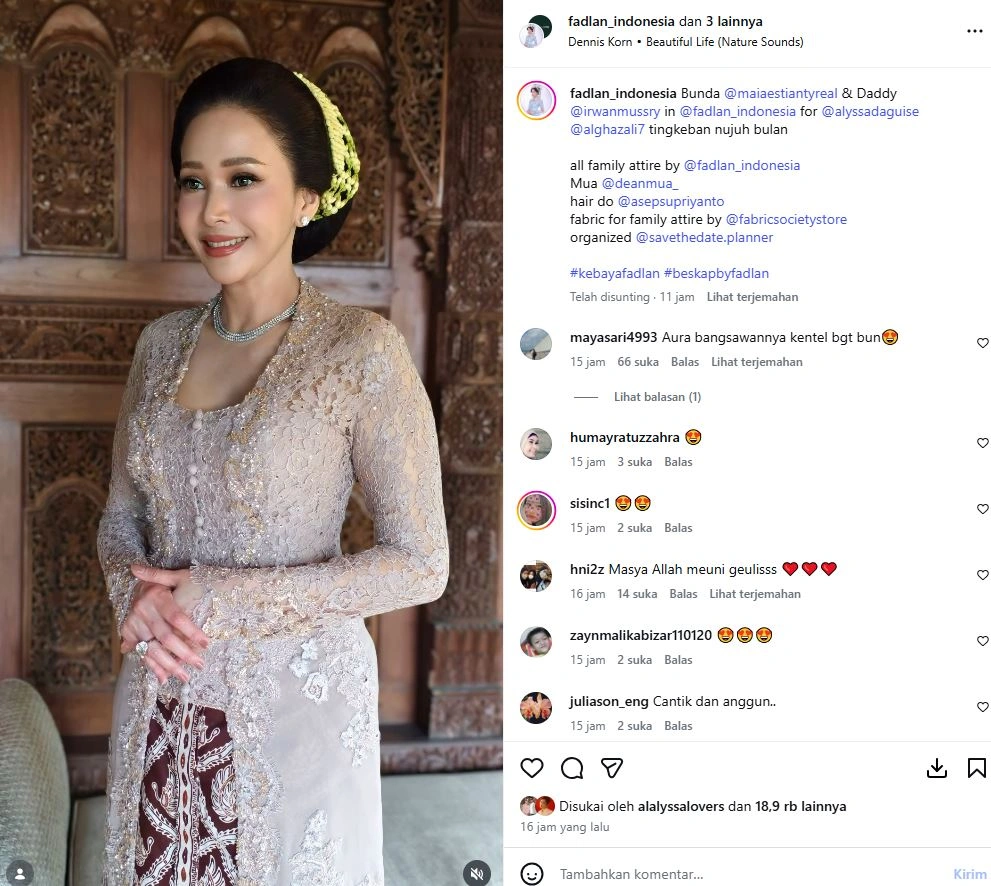 Penampilan Maia Estianty Saat 7 Bulanan Alyssa Daguise [sumber: Instagram Maiaestiantyreal]