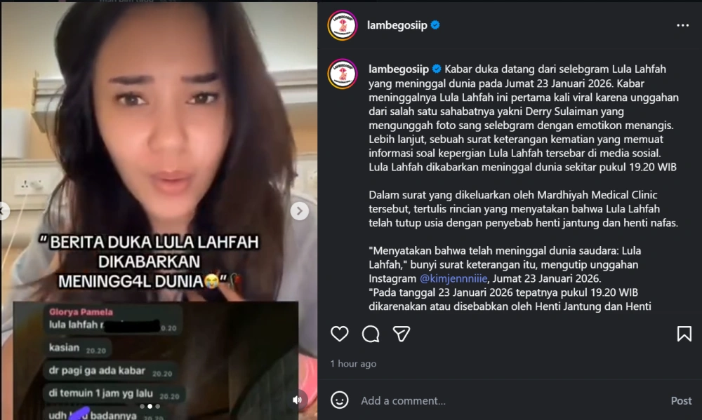 Penemuan Jasad Selebgram Lula Lahfah [Sumber: Instagram]