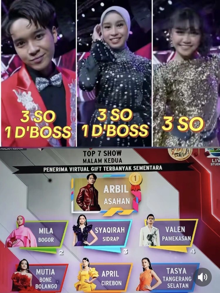 Penerima So Virtual Gift Da7 Indosiar (Tiktok)