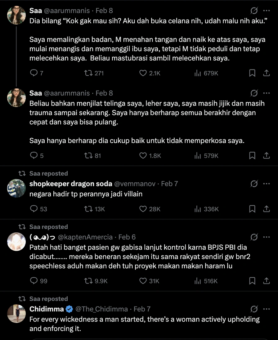 Pengakuan @aarummanis soal pelecehan yang dialaminya. [X]