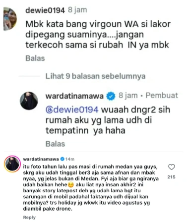 Pengakuan Wardatina Mawa [Sumber: Instagram]