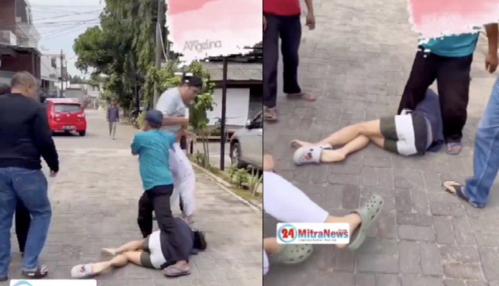 Penganiayaan terhadap Darwin warga Cengkareng oleh Dodo BT. [Instagram/Angel J]