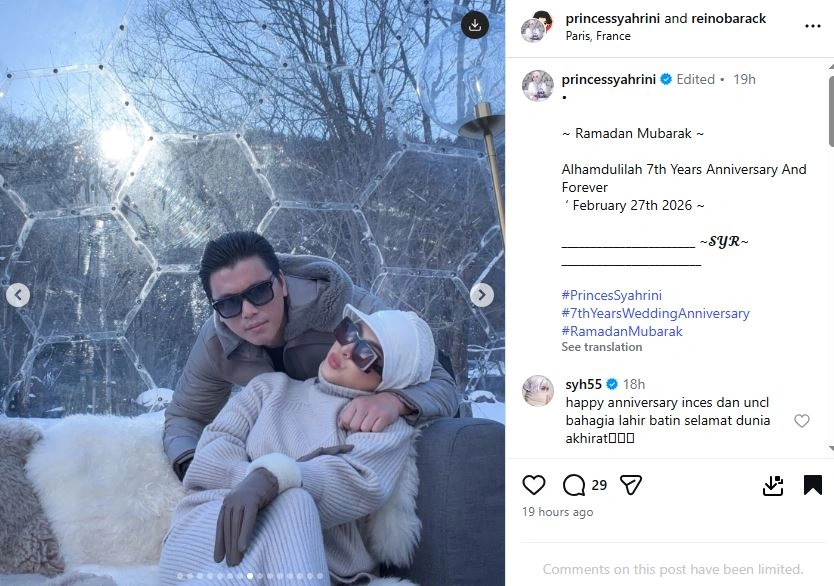 Perayaan Anniversary Pernikahan Syahrini Dan Reino Barack [sumber: Instagram Princessyahrini]