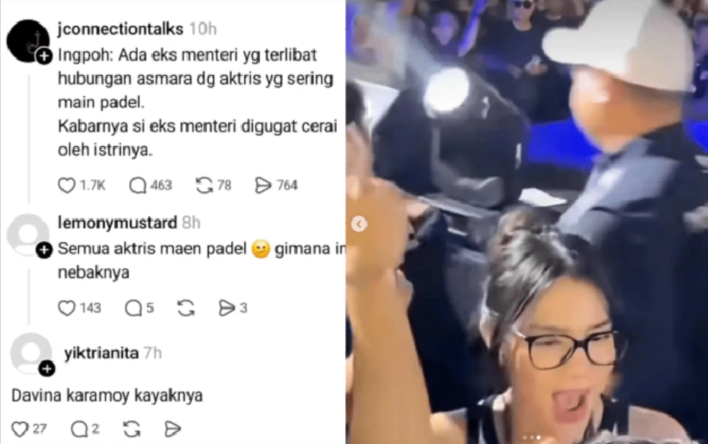 Percakapan di medsos soal eks menteri yang digugat cerai. [TikTok]