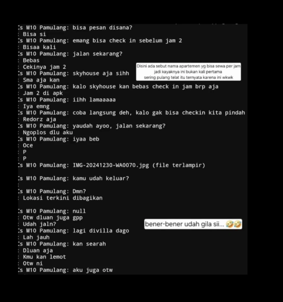 Percakapan rahasia antara sang calon istri dengan selingkuhannya. [Threads]